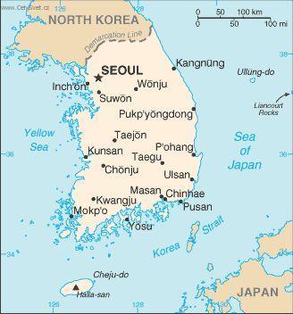 Foto: Ji�n� Korea-politick� mapa