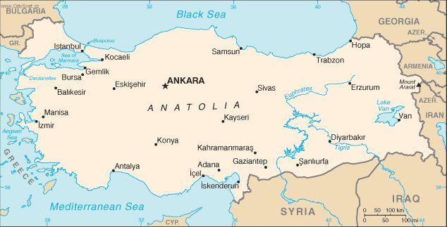 Foto: Turecko-politick� mapa